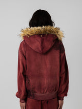 褪色骷髅狮子座连帽衫