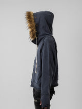 Asymmetry Sweat Fur Hoodie