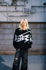 Genzai Boro 큰 로고 니트