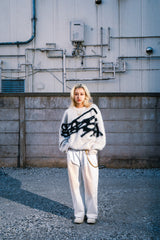 Genzai Boro 큰 로고 니트