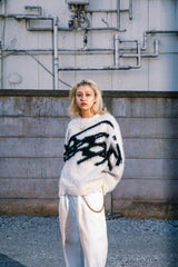 Genzai Boro 큰 로고 니트