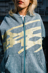 genzai大徽標拉鍊連帽衫