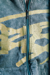 genzai大徽標拉鍊連帽衫