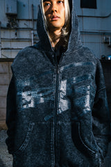 genzai大徽標拉鍊連帽衫