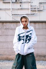 genzai大徽標拉鍊連帽衫