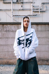 genzai大徽標拉鍊連帽衫