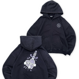 心紋身拉鍊連帽衫