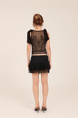 Angel wing lace top