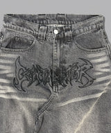 Tribal logo balloon baggy pants