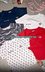 2 POINT LOGO GLITTER TEE