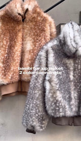 bambi fur zip jacket