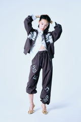 Lace twins logo sweat pants