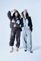 Lace twins logo sweat pants