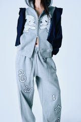 Lace twins logo sweat pants