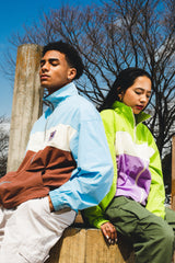 pale color blocked nylon jacket