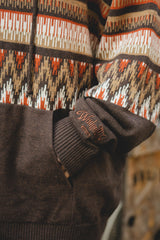 ethnic knit hoodie