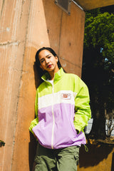 pale color blocked nylon jacket