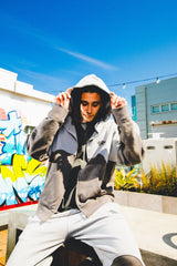 兩個音調拉式連帽衫