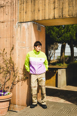 pale color blocked nylon jacket