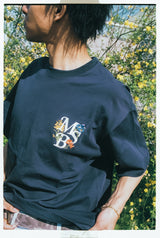 MSB 자수 꽃 로고 티