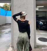 HTH original open shoulder tops