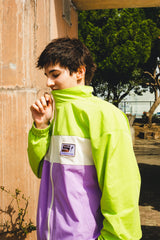 pale color blocked nylon jacket