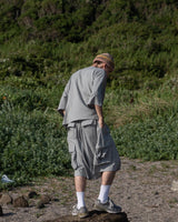 Wide loose henley neck T-shirt【AZR-BL-0001-039】