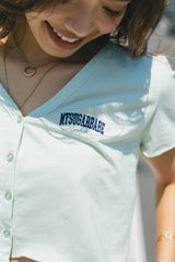 My Sugar Babe Club Front Button Crop Top