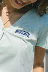 My Sugar Babe Club Front Button Crop Top