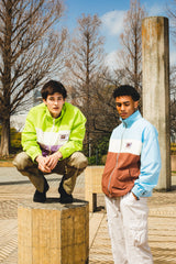 pale color blocked nylon jacket