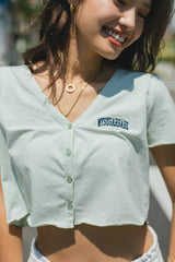 My Sugar Babe Club Front Button Crop Top