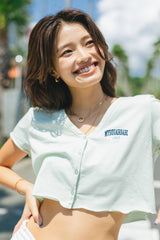 My Sugar Babe Club Front Button Crop Top