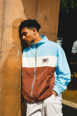 pale color blocked nylon jacket