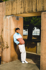 pale color blocked nylon jacket