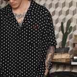 Open collar dot shirt