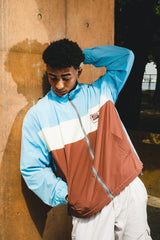 pale color blocked nylon jacket