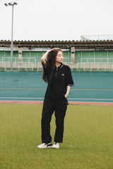 “ B”徽章針織polo襯衫