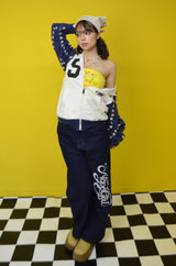 HELLO KITTY × NG logo paint denim