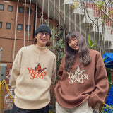 YS 나비 로고 하프 ZIP 니트