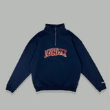 拼貼徽標半拉鍊汗