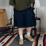 Military denim cargo shorts 【AZR-BL-0001-020】