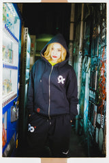 9090徽標拉鍊連帽衫