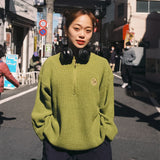 "N"로고 반 지퍼 니트