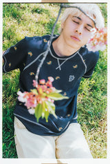 msb patch flower embroidery pattern short sleeve sweat