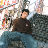 "N"로고 반 지퍼 니트