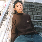 "N"로고 반 지퍼 니트