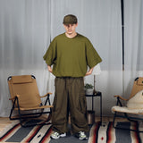 Wide loose waffle T-shirt 【AZR-BALLSY-22SS-AB】