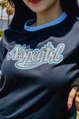 "NOPEGIRL" Signature Ringer T Shirt