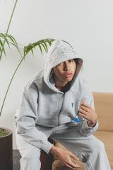 MSB徽標繡花拉鍊連帽衫