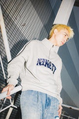 拼貼徽標半拉鍊汗